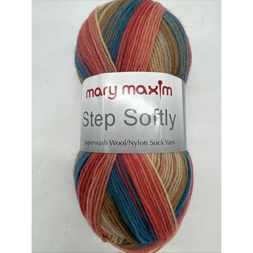 Mary Maxim Step Softly Superwash Wool/Nylon Sock Yarn - 1 Skein Color Canyon #04